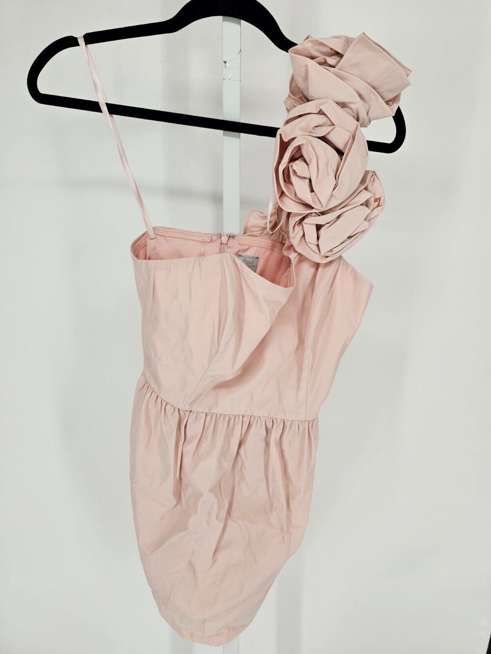 Vtg Georgina Chapman Marchesa Womens Sz 4 Mini Dress Pink Formal One Shoulder